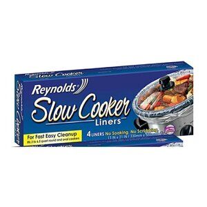 Reynolds Slow Cooker Liners NIB Crock Pot Four Liners 13 x 21in 3-6.5 Quart Food
